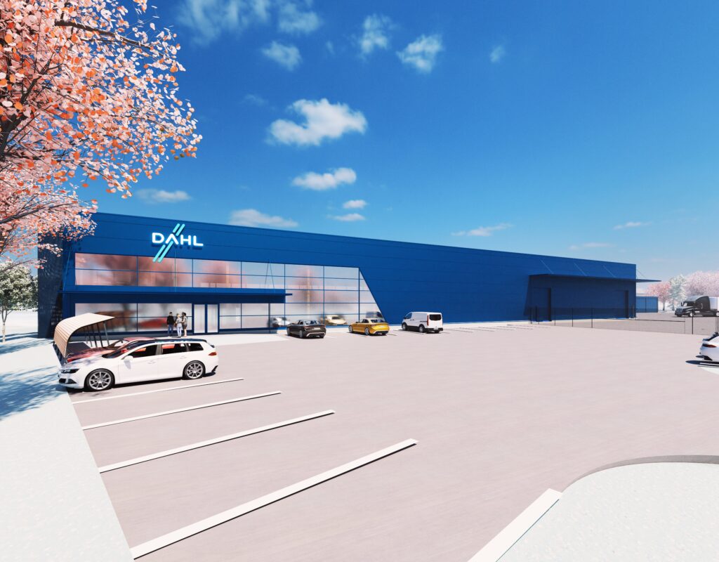 dahl toimitilat oulussa havainnekuvassa ulkoa päin kuvattuna